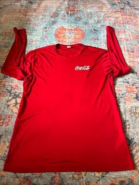Coca Cola Red Long Sleeve Crewneck Shirt with Logo